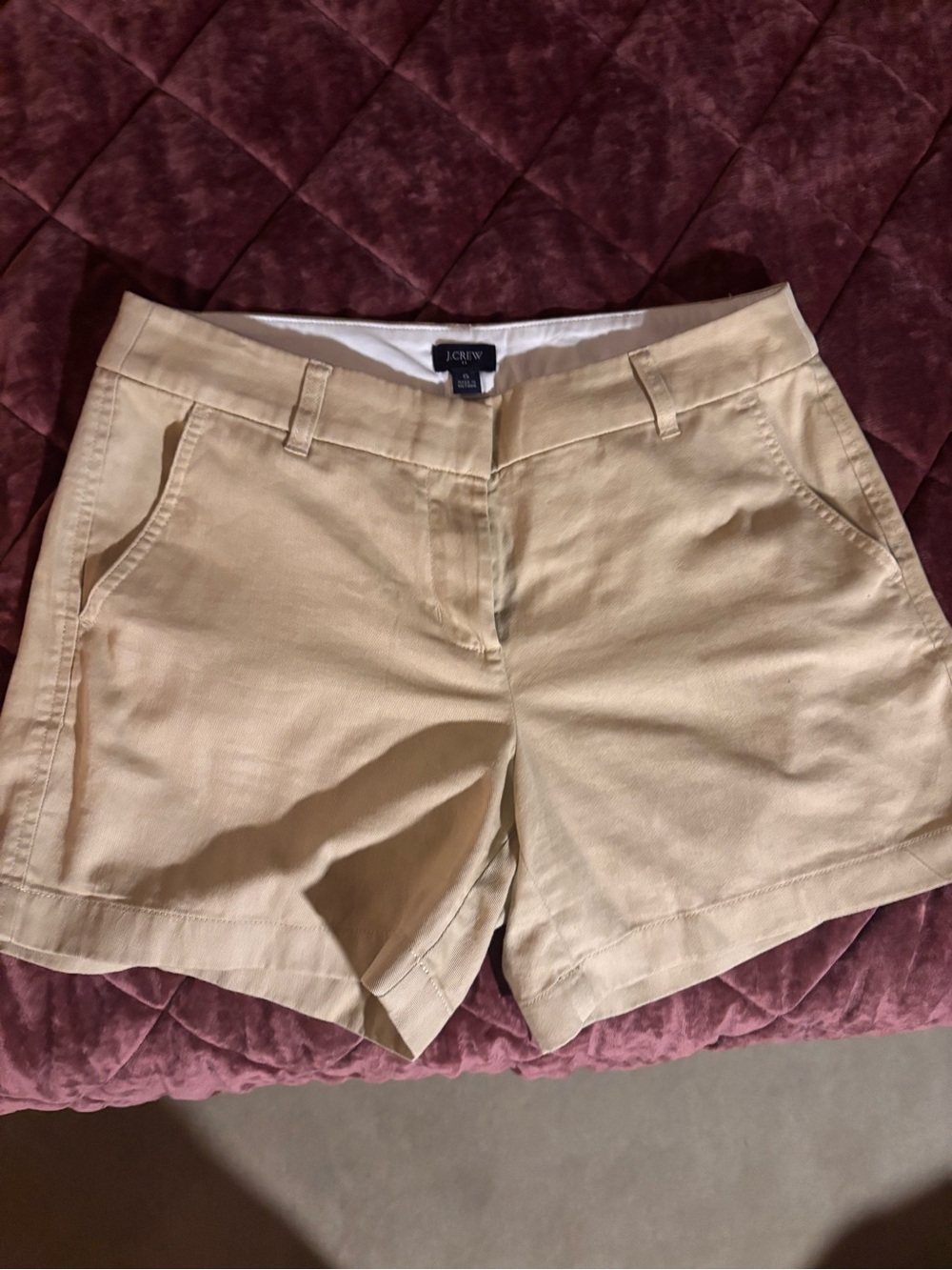 J. Crew Women's Beige Cotton Chino Bermuda Shorts